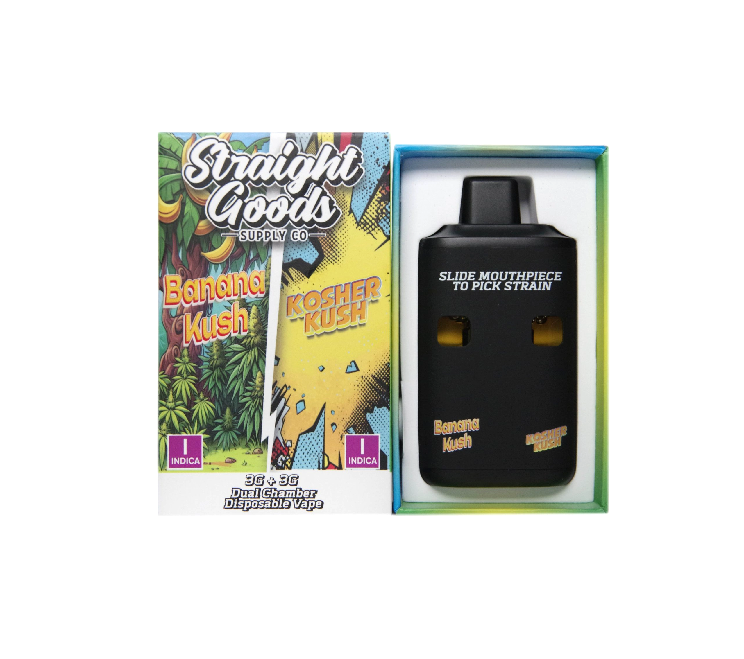 Straight Goods Supply Co 6g Dual Chamber Vape Banana Kush Kosher Kush