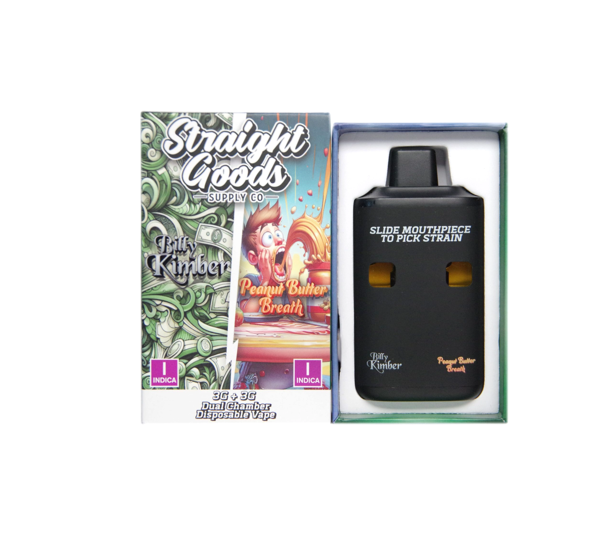 Straight Goods Supply Co 6g Dual Chamber Vape Billy Kimber Peanut Butter Breath