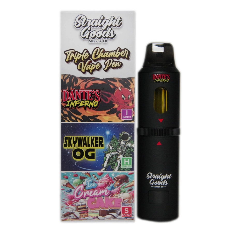 Straight Goods Supply Co Triple Chamber THC Vape Pen Dantes Inferno Skywalker OG Ice Cream Cake