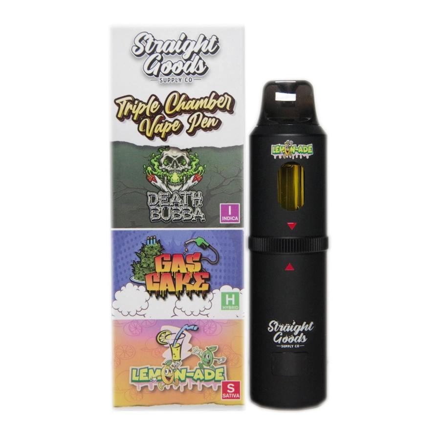 Straight Goods Supply Co Triple Chamber THC Vape Pen Death Bubba Gas Cake Lemonade
