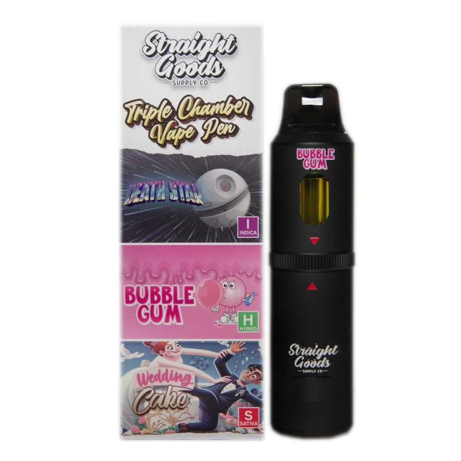 Straight Goods Supply Co Triple Chamber THC Vape Pen Death Star Bubble Gum Wedding Cake